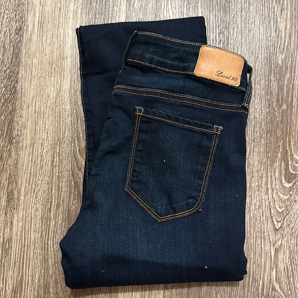 Level 99 Anthropologie dark wash stretch skinny denim